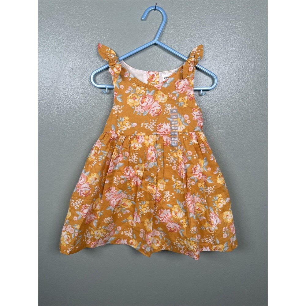 NWT Baby B’gosh Mustard Yellow Summer Floral Sleeveless Dress Size 18 Months‎